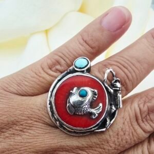 OOAK Sterling Silver Ocean Diver Ring