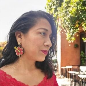 Maga Amapola Flower Wood Earring