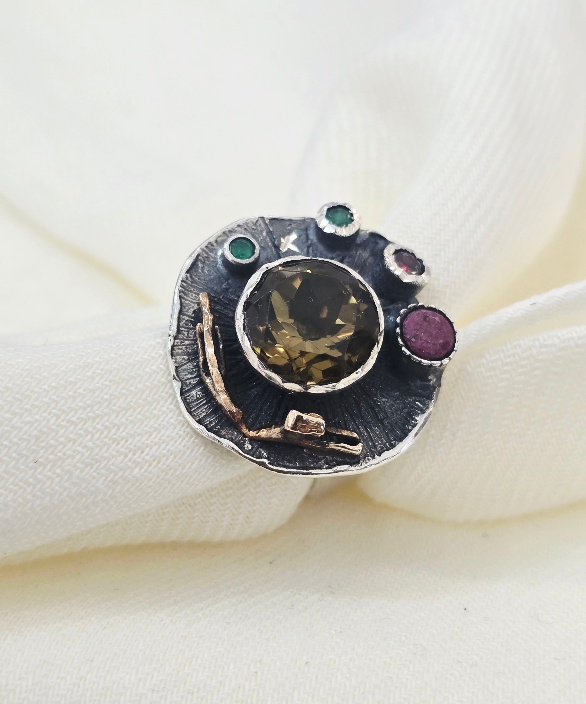 Zultanite Ring in Oxidized Sterling Silver - Image 4