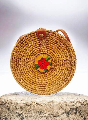 Puerto Rico Maga Flower Straw Purse - Image 2