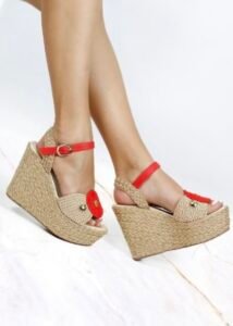 Eva Colombian Handcrafted Red Platform Sandal
