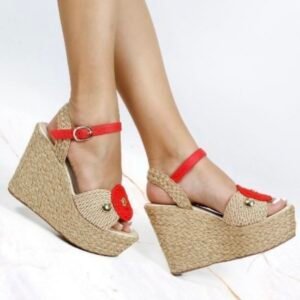 Eva Colombian Handcrafted Red Platform Sandal