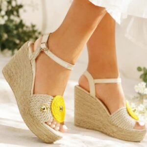 Eva Colombian Handcrafted Yellow Platform Sandal