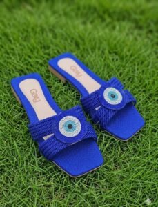 Evil Eye Blue Flat Sandal